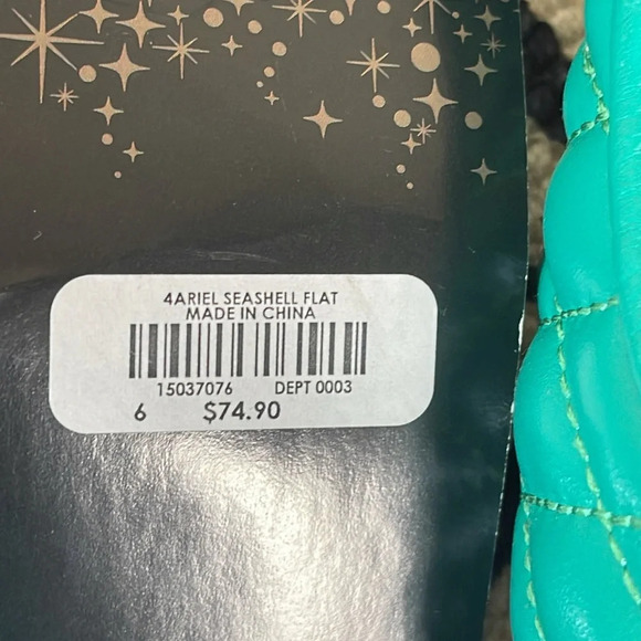 THE LITTLE MERMAID DISNEY PRINCESS ARIEL SEASHELL QUILTED FLATS size 5/6 - Picture 3 of 9